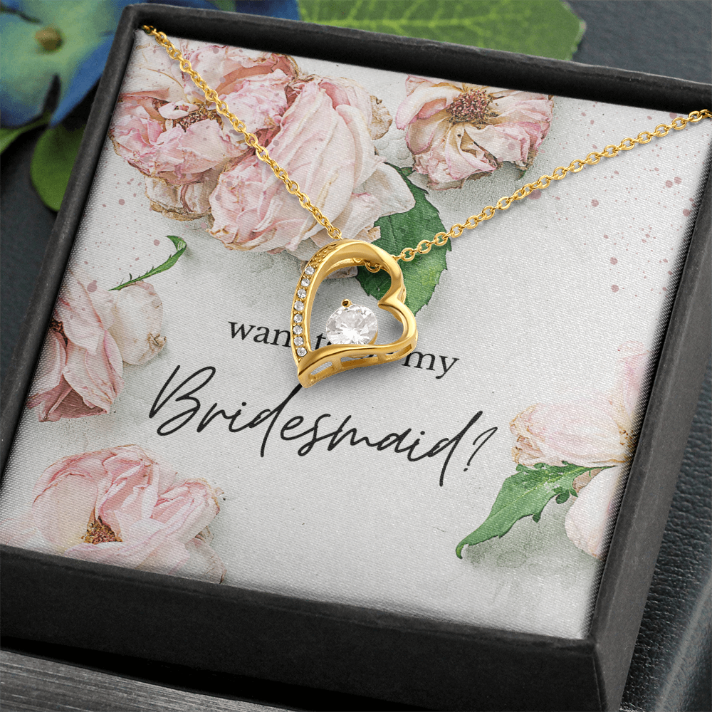 Rosy Blooms Proposal: Want To Be My Bridesmaid?-Forever Love Necklace