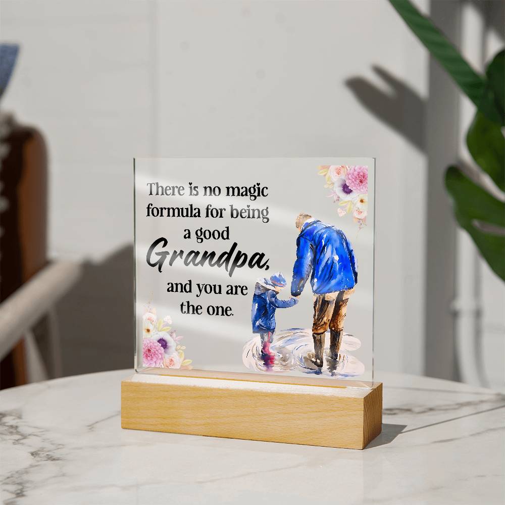 Acrylic Square Gift for Grandpa-Printed Square Acrylic Plaque