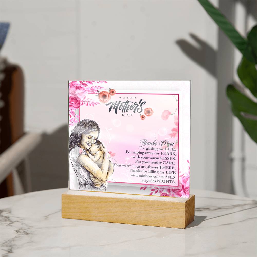 In Your Arms, I Found Home-Happy Mother's Day-Printed Square Acrylic Plaque