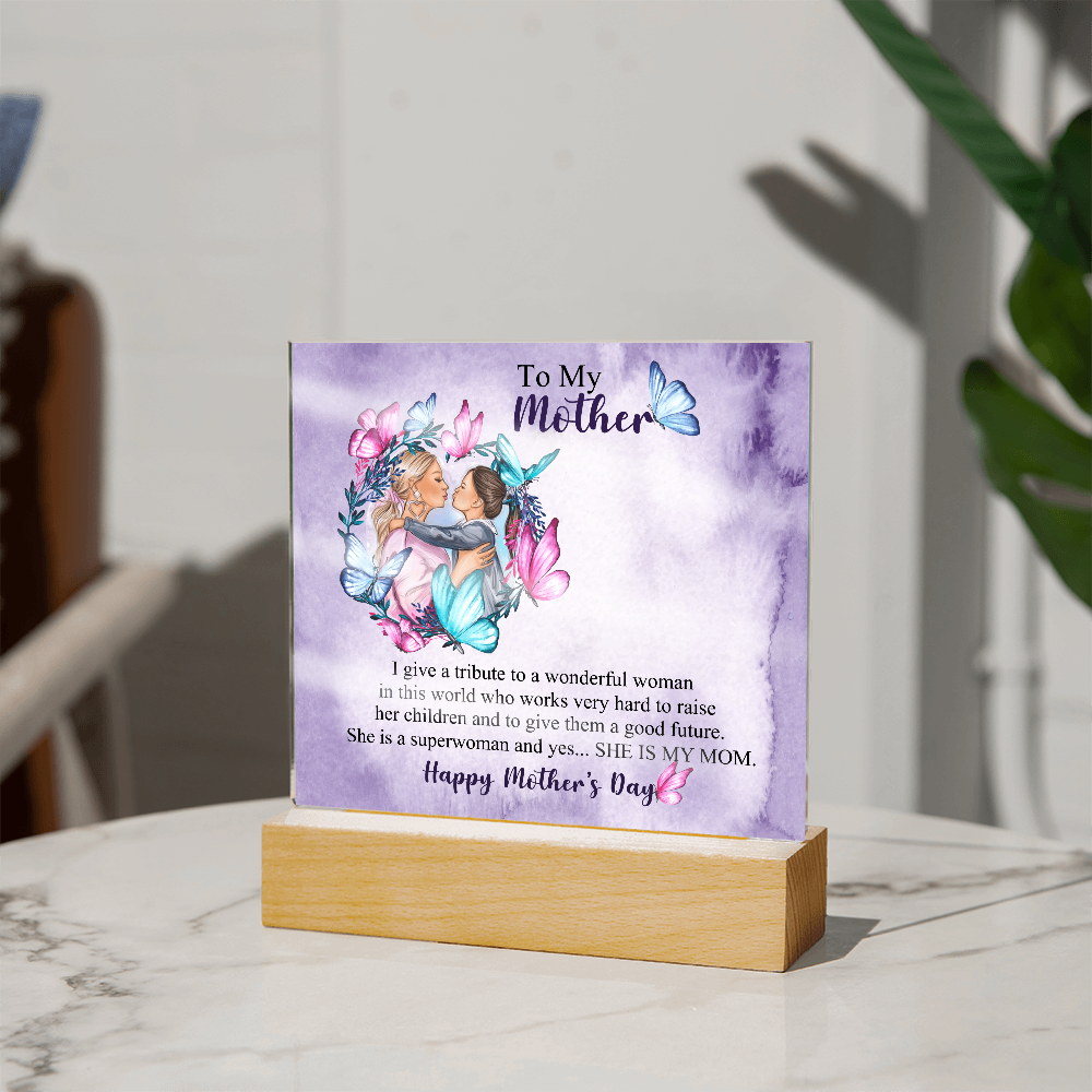 A Daughter's Tribute to Her First Hero-Printed Square Acrylic Plaque