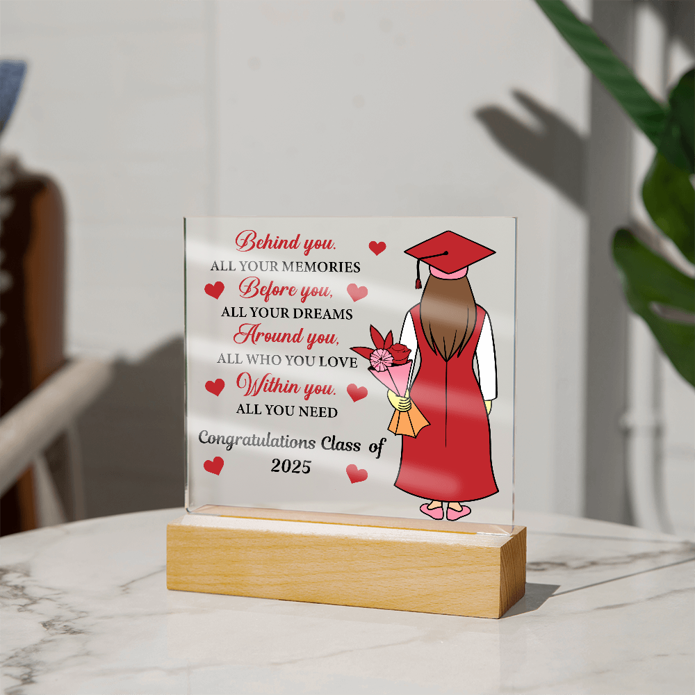 Behind You, Before You, Around You, Within You-Printed Square Acrylic Plaque