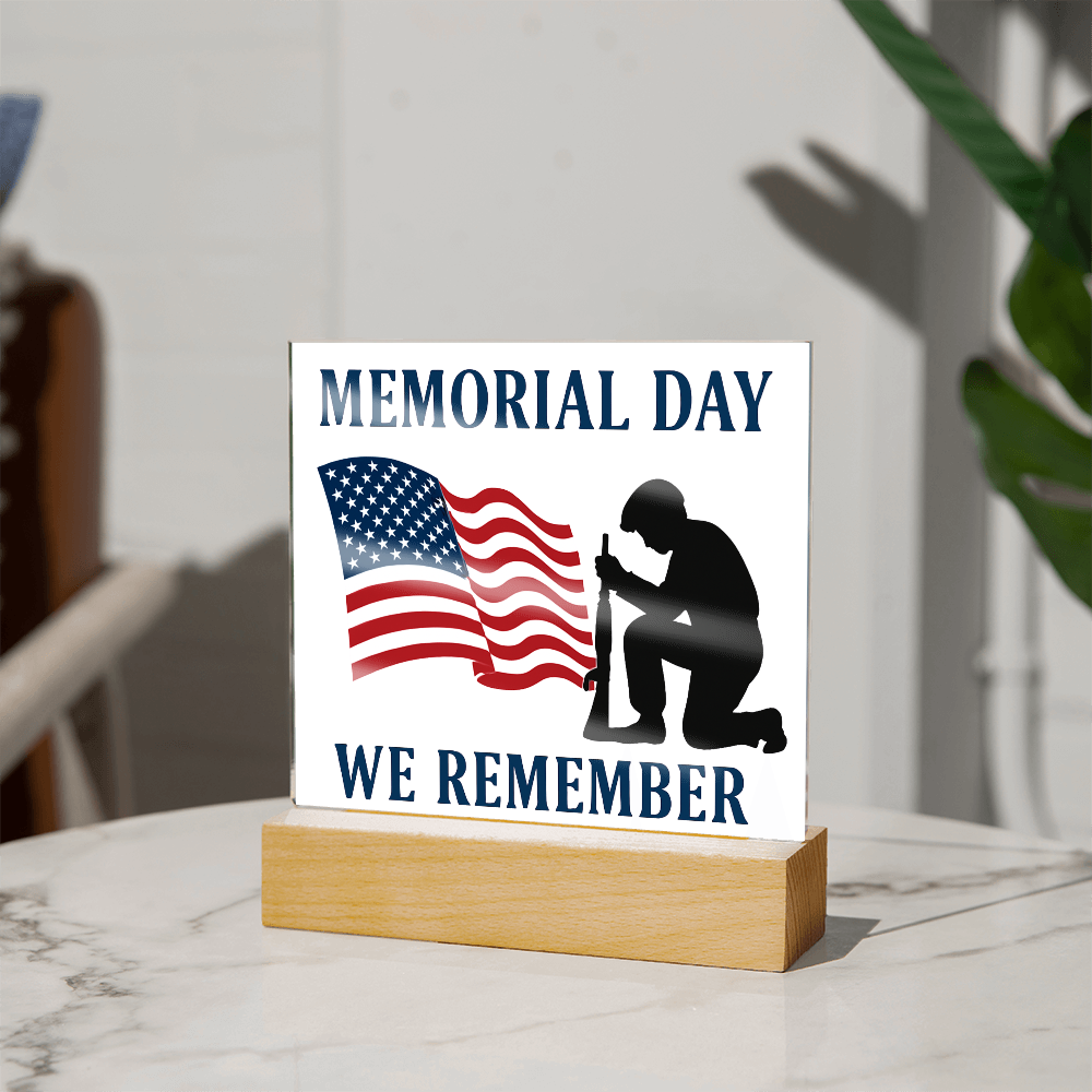 Honor and Remembrance: Memorial Day Tribute-Printed Square Acrylic Plaque