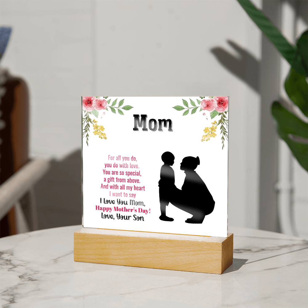 To the Heart That Raised Me-Printed Square Acrylic Plaque