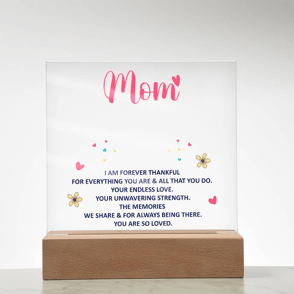 Keepsake Acrylic Bundle - MOM - I am forever thankful-Printed Square Acrylic Plaque