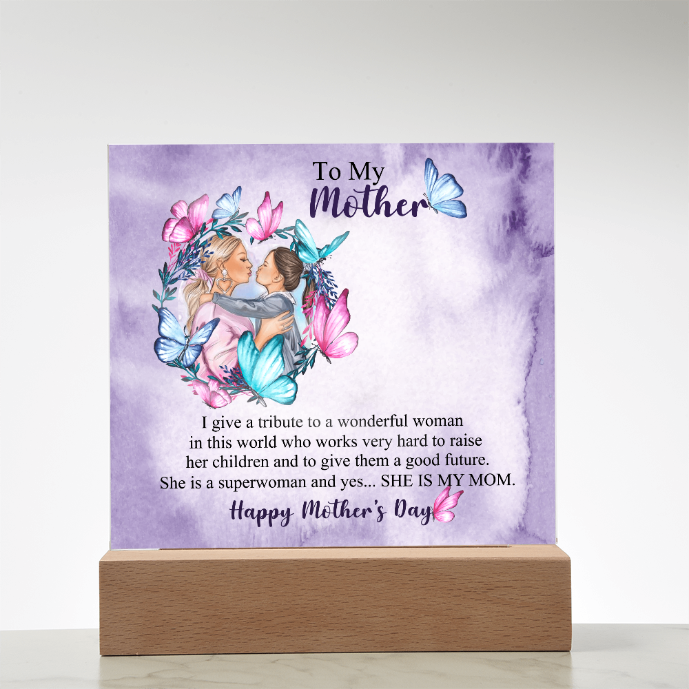 A Daughter's Tribute to Her First Hero-Printed Square Acrylic Plaque