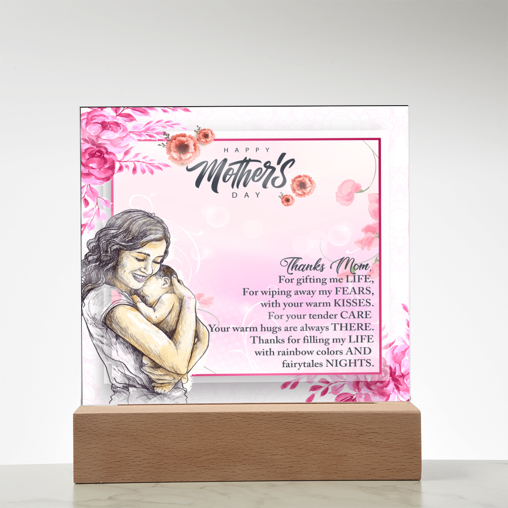 In Your Arms, I Found Home-Happy Mother's Day-Printed Square Acrylic Plaque