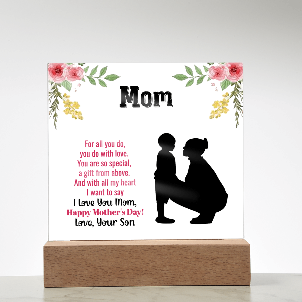 To the Heart That Raised Me-Printed Square Acrylic Plaque