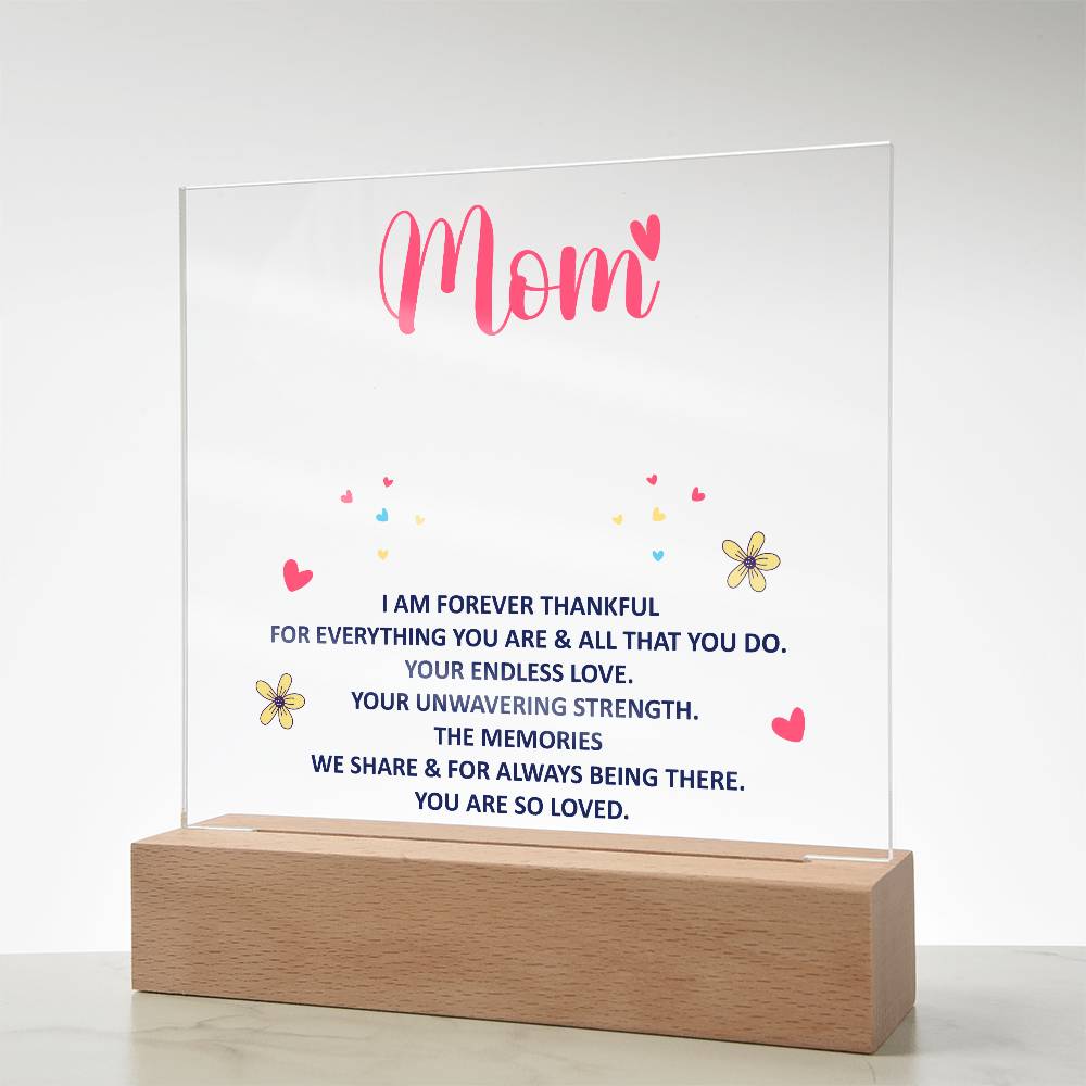 Keepsake Acrylic Bundle - MOM - I am forever thankful-Printed Square Acrylic Plaque