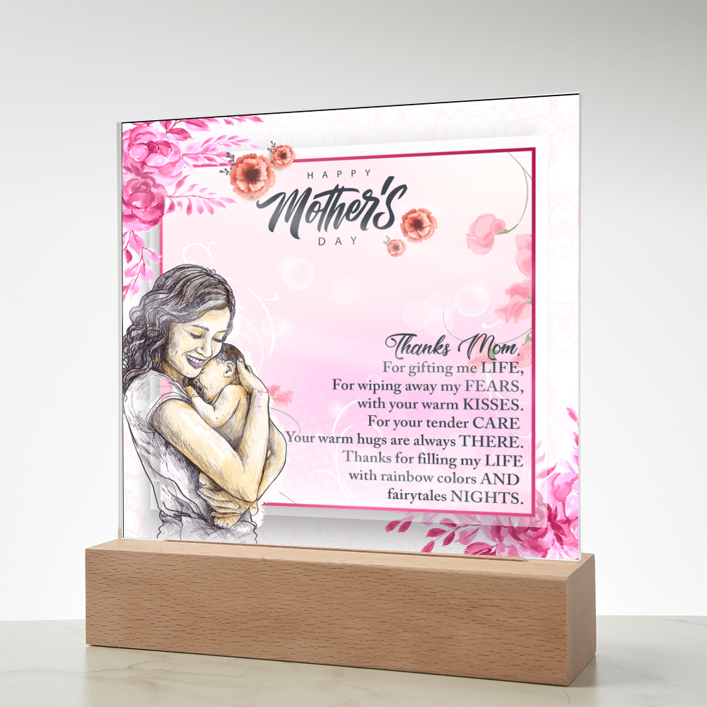In Your Arms, I Found Home-Happy Mother's Day-Printed Square Acrylic Plaque