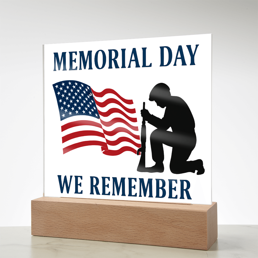 Honor and Remembrance: Memorial Day Tribute-Printed Square Acrylic Plaque