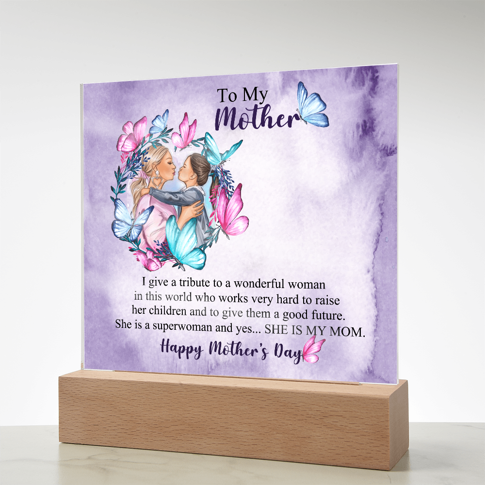 A Daughter's Tribute to Her First Hero-Printed Square Acrylic Plaque