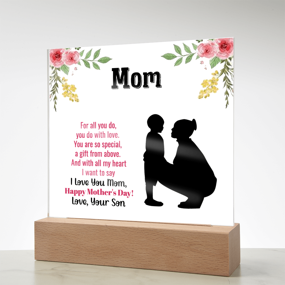 To the Heart That Raised Me-Printed Square Acrylic Plaque