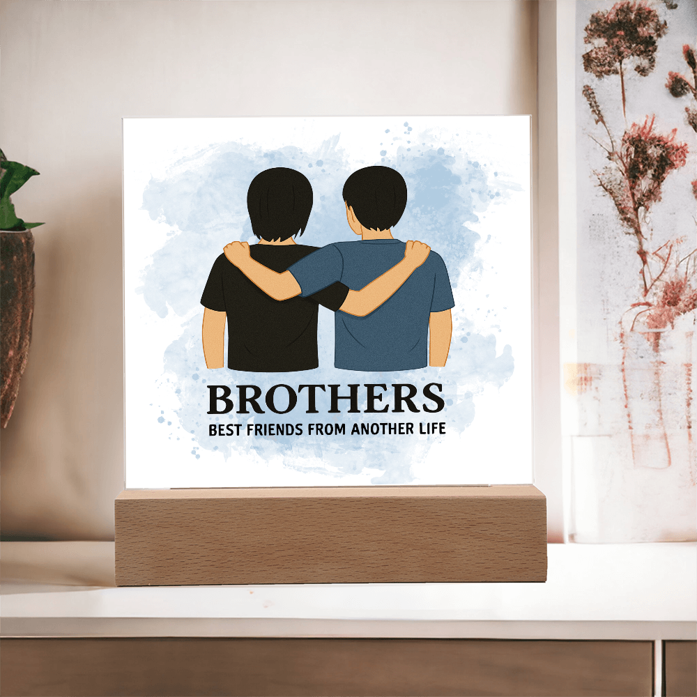 Brothers for Life – A Bond Beyond Blood-Printed Square Acrylic Plaque (no personalization)