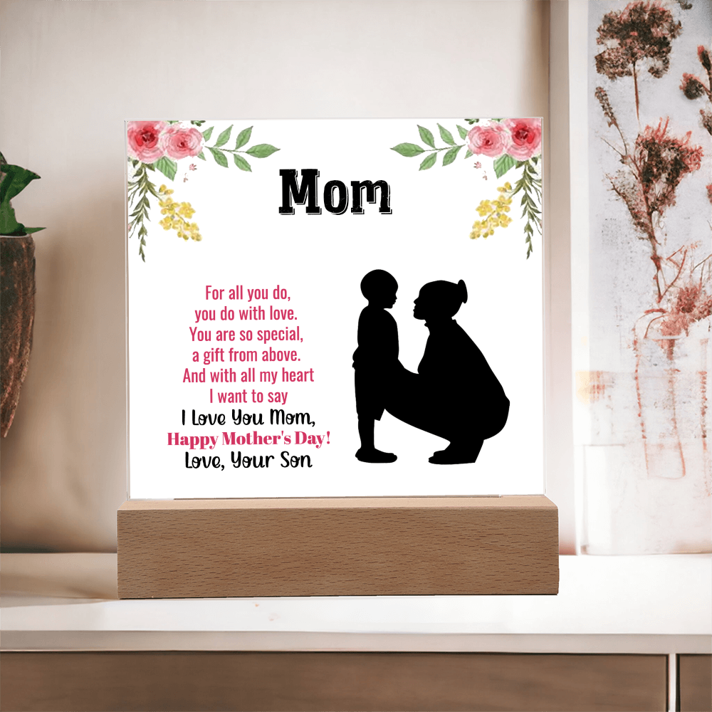To the Heart That Raised Me-Printed Square Acrylic Plaque