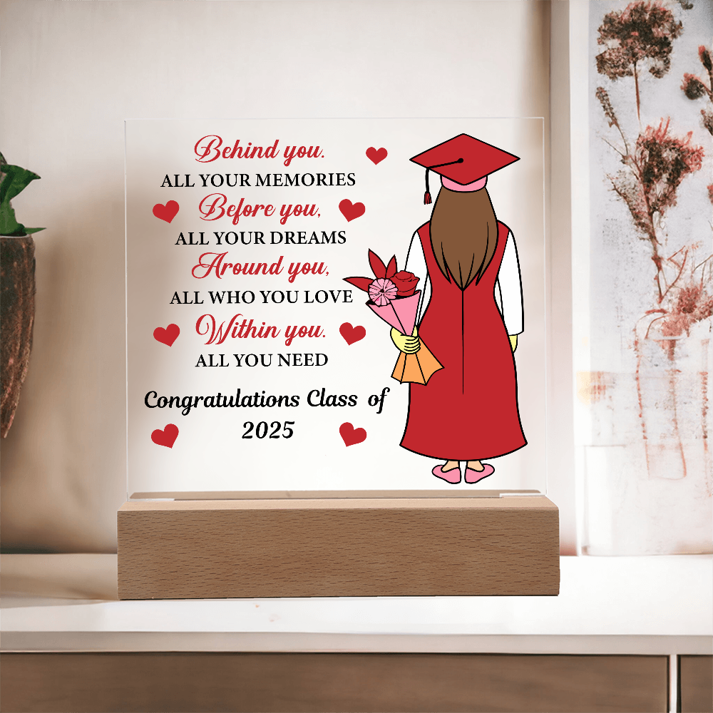 Behind You, Before You, Around You, Within You-Printed Square Acrylic Plaque