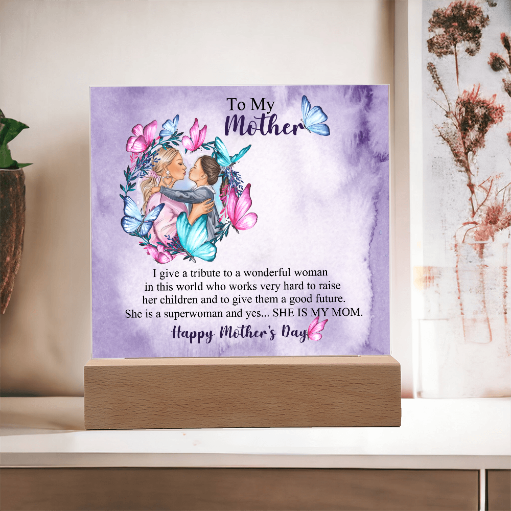 A Daughter's Tribute to Her First Hero-Printed Square Acrylic Plaque
