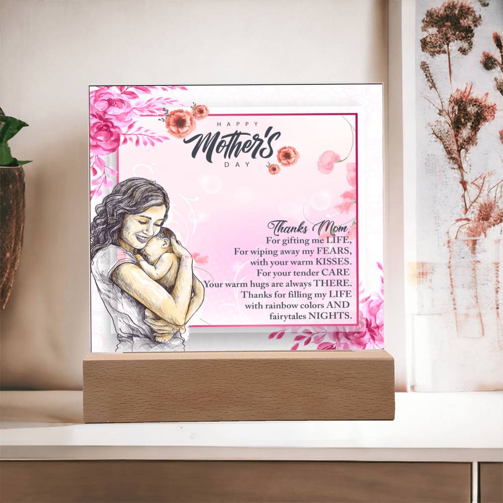 In Your Arms, I Found Home-Happy Mother's Day-Printed Square Acrylic Plaque