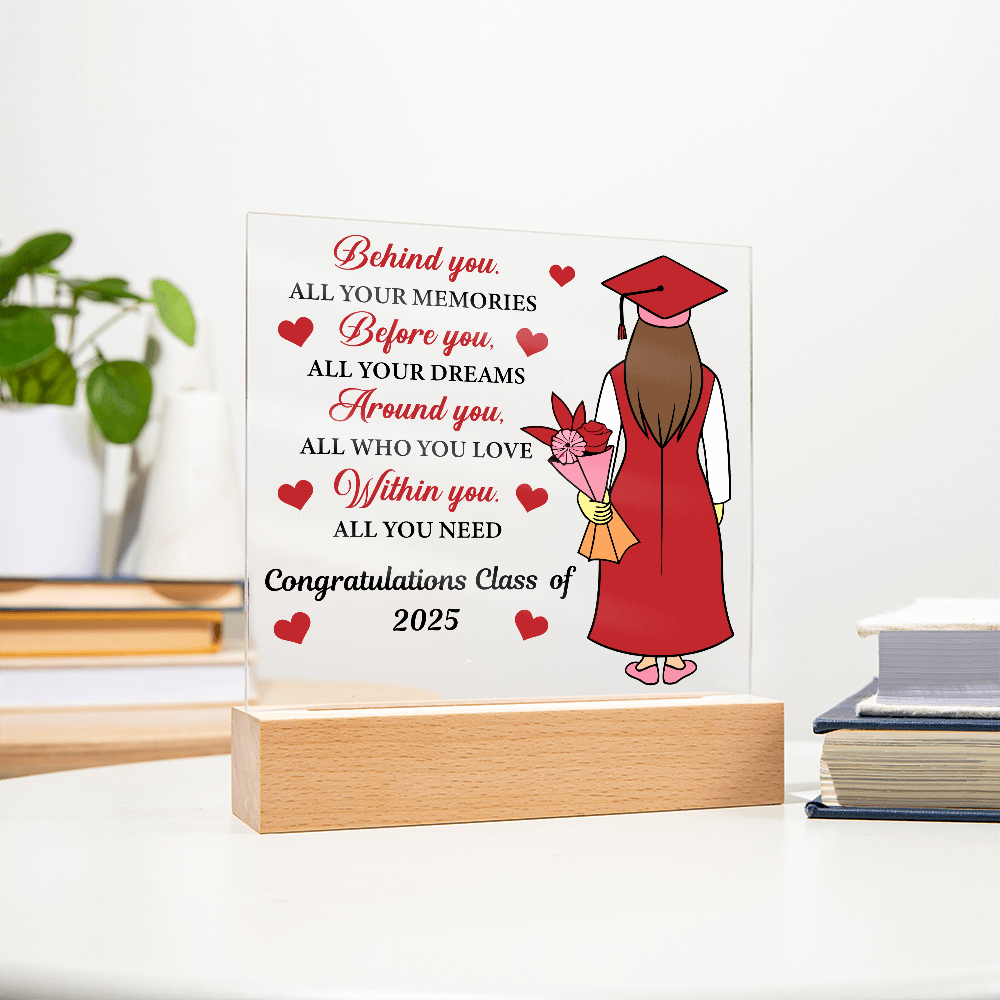 Behind You, Before You, Around You, Within You-Printed Square Acrylic Plaque