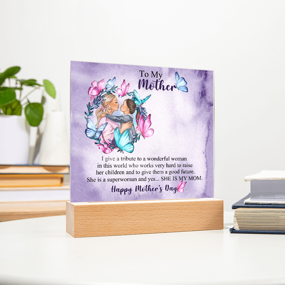 A Daughter's Tribute to Her First Hero-Printed Square Acrylic Plaque