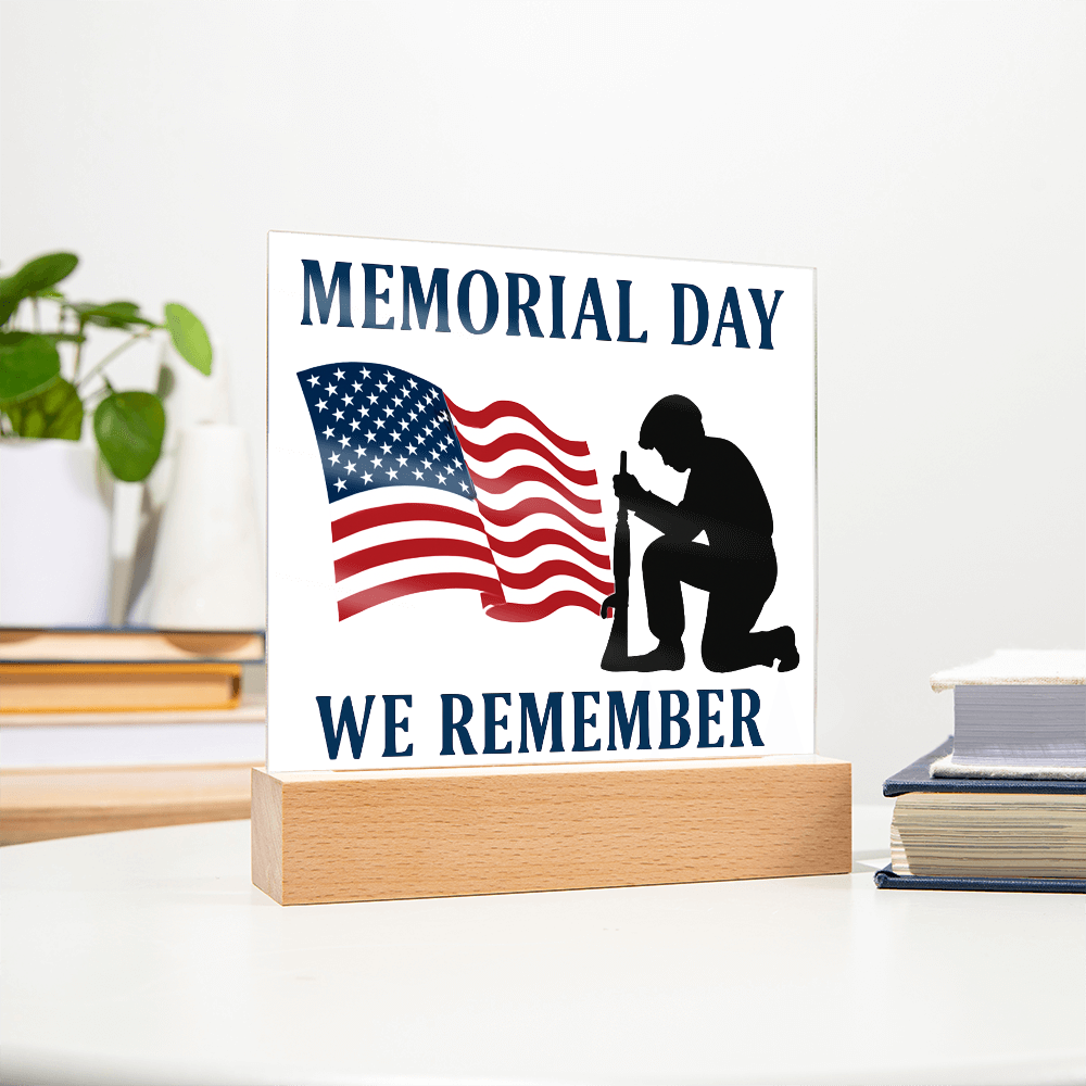 Honor and Remembrance: Memorial Day Tribute-Printed Square Acrylic Plaque