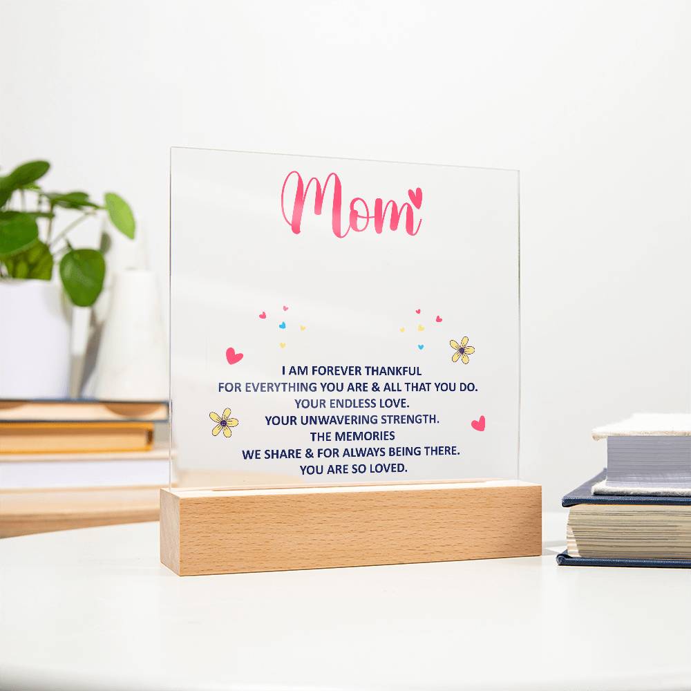 Keepsake Acrylic Bundle - MOM - I am forever thankful-Printed Square Acrylic Plaque