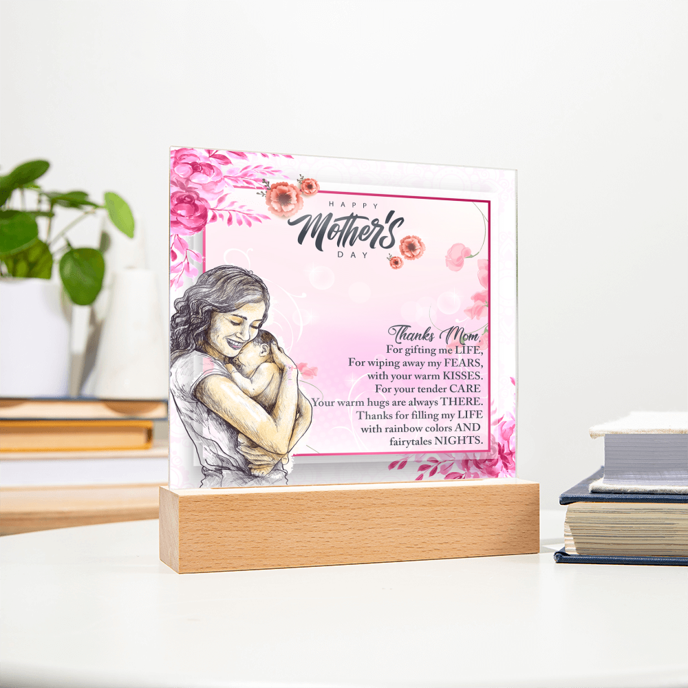 In Your Arms, I Found Home-Happy Mother's Day-Printed Square Acrylic Plaque