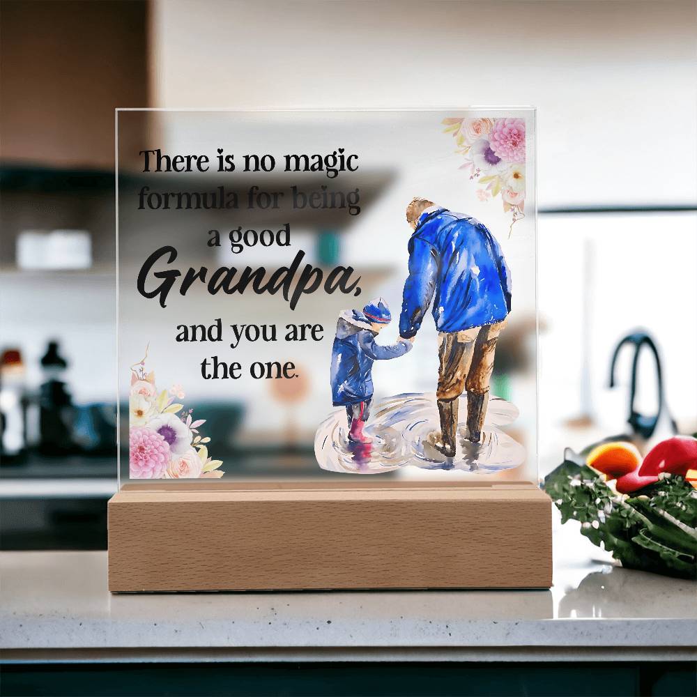Acrylic Square Gift for Grandpa-Printed Square Acrylic Plaque