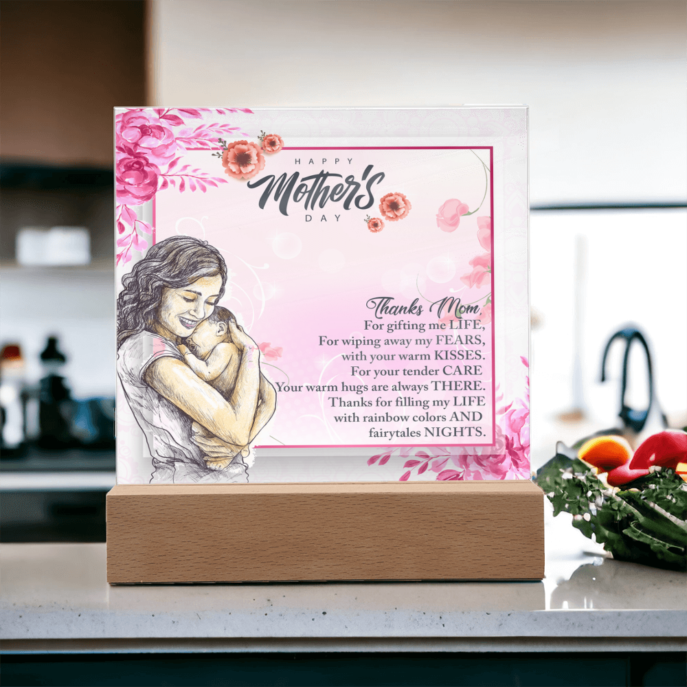 In Your Arms, I Found Home-Happy Mother's Day-Printed Square Acrylic Plaque