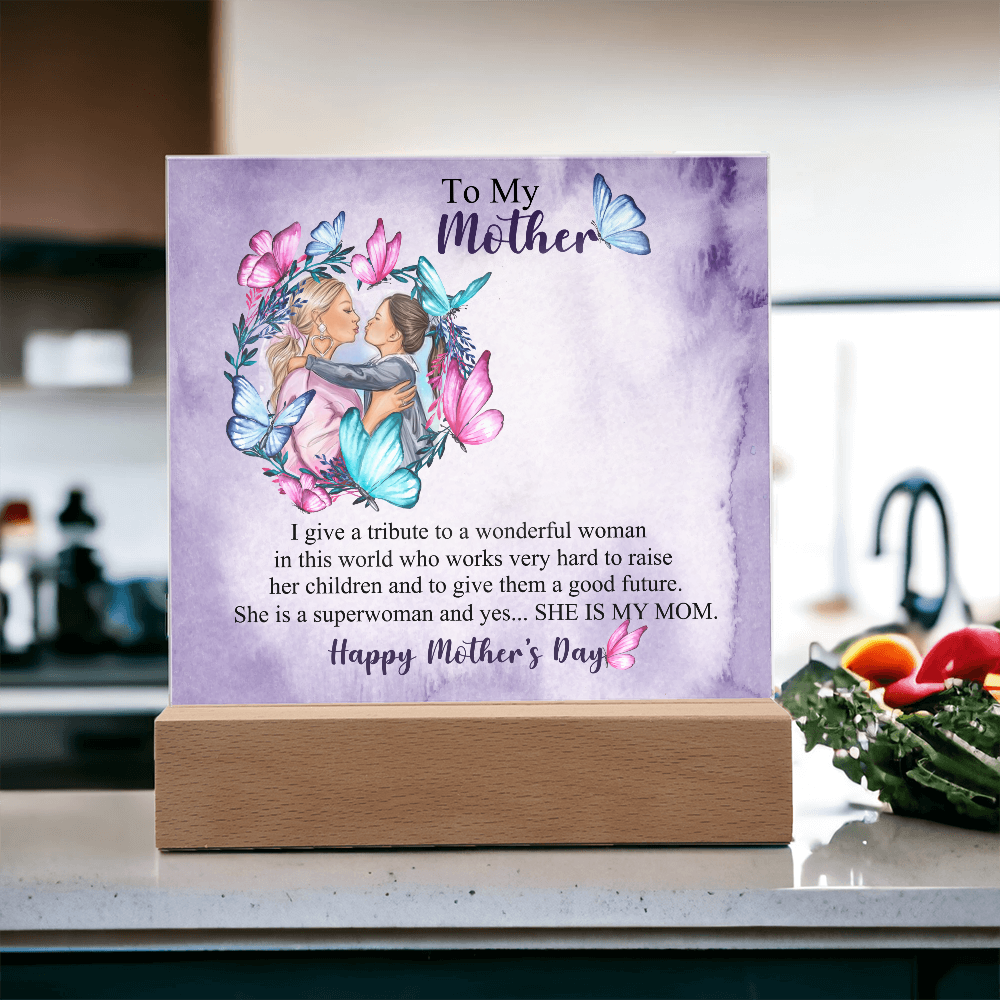 A Daughter's Tribute to Her First Hero-Printed Square Acrylic Plaque