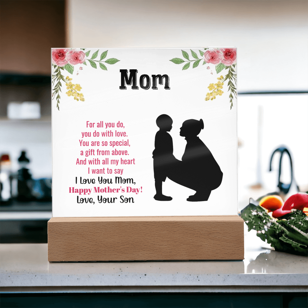 To the Heart That Raised Me-Printed Square Acrylic Plaque