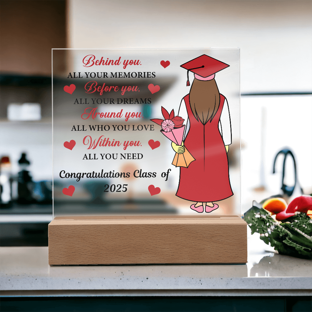 Behind You, Before You, Around You, Within You-Printed Square Acrylic Plaque