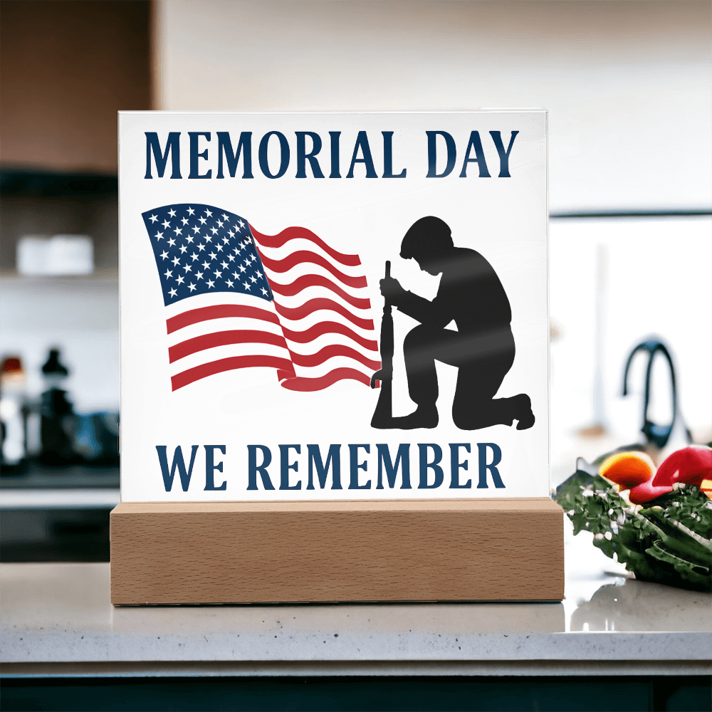 Honor and Remembrance: Memorial Day Tribute-Printed Square Acrylic Plaque