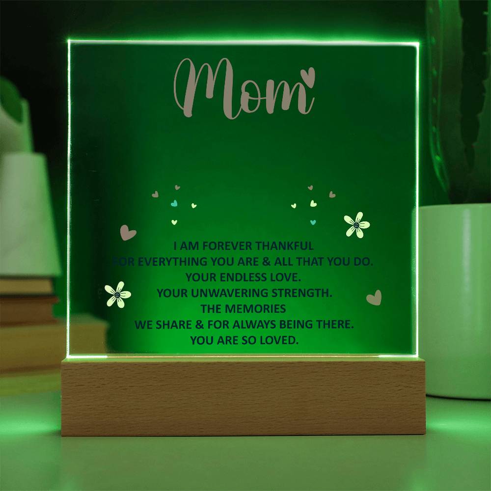 Keepsake Acrylic Bundle - MOM - I am forever thankful-Printed Square Acrylic Plaque