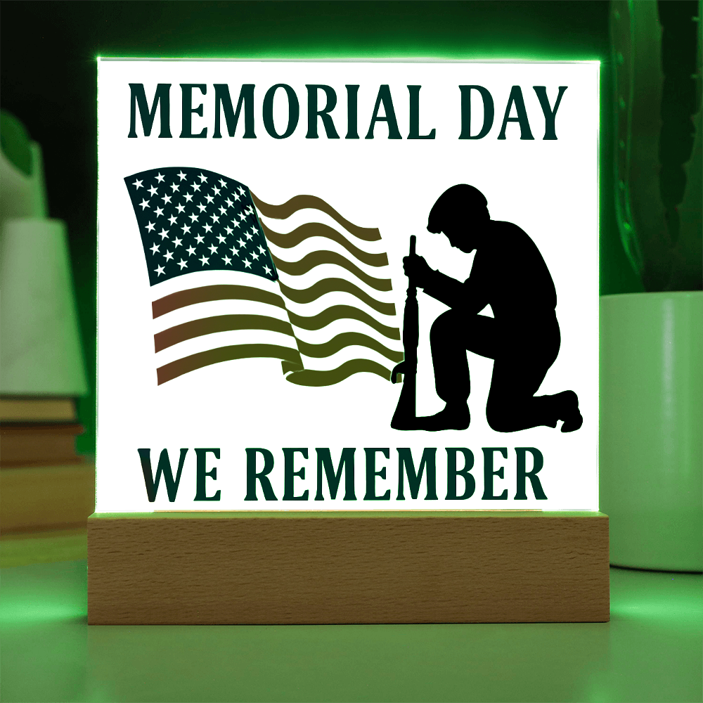 Honor and Remembrance: Memorial Day Tribute-Printed Square Acrylic Plaque