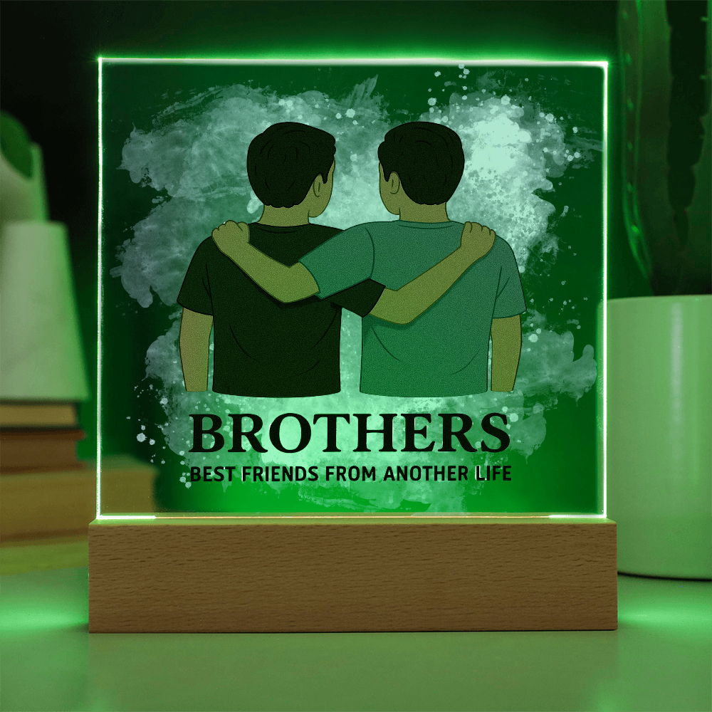 Brothers for Life – A Bond Beyond Blood-Printed Square Acrylic Plaque (no personalization)