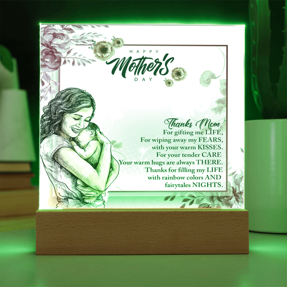 In Your Arms, I Found Home-Happy Mother's Day-Printed Square Acrylic Plaque