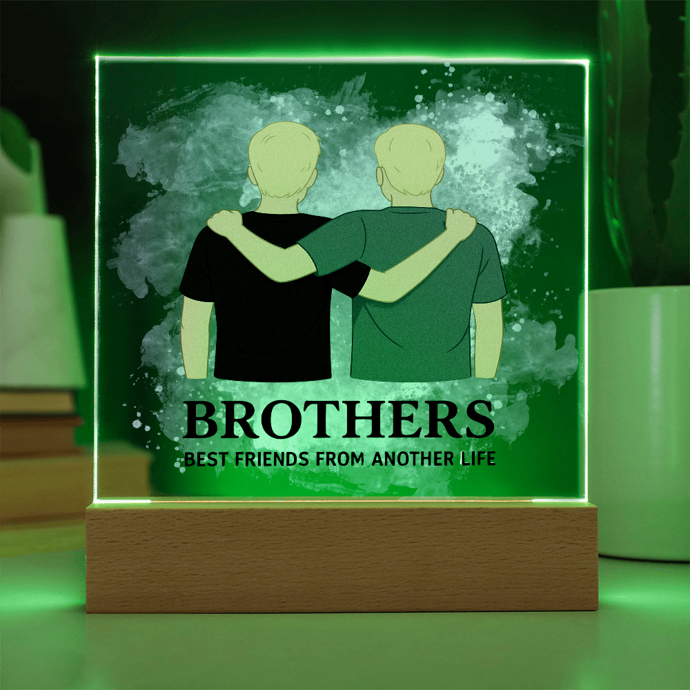 Brothers for Life – A Bond Beyond Blood-Printed Square Acrylic Plaque (no personalization)