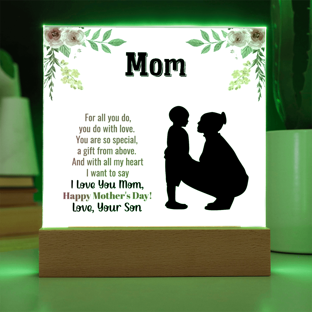 To the Heart That Raised Me-Printed Square Acrylic Plaque