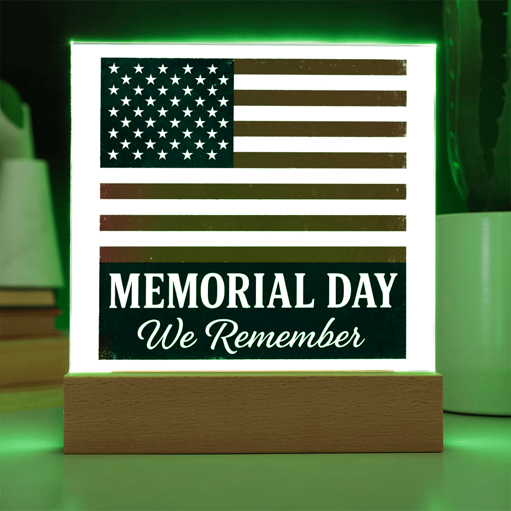 Memorial Day: Honoring the Brave, Remembering the Fallen-Printed Square Acrylic Plaque