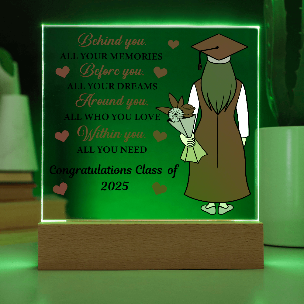 Behind You, Before You, Around You, Within You-Printed Square Acrylic Plaque