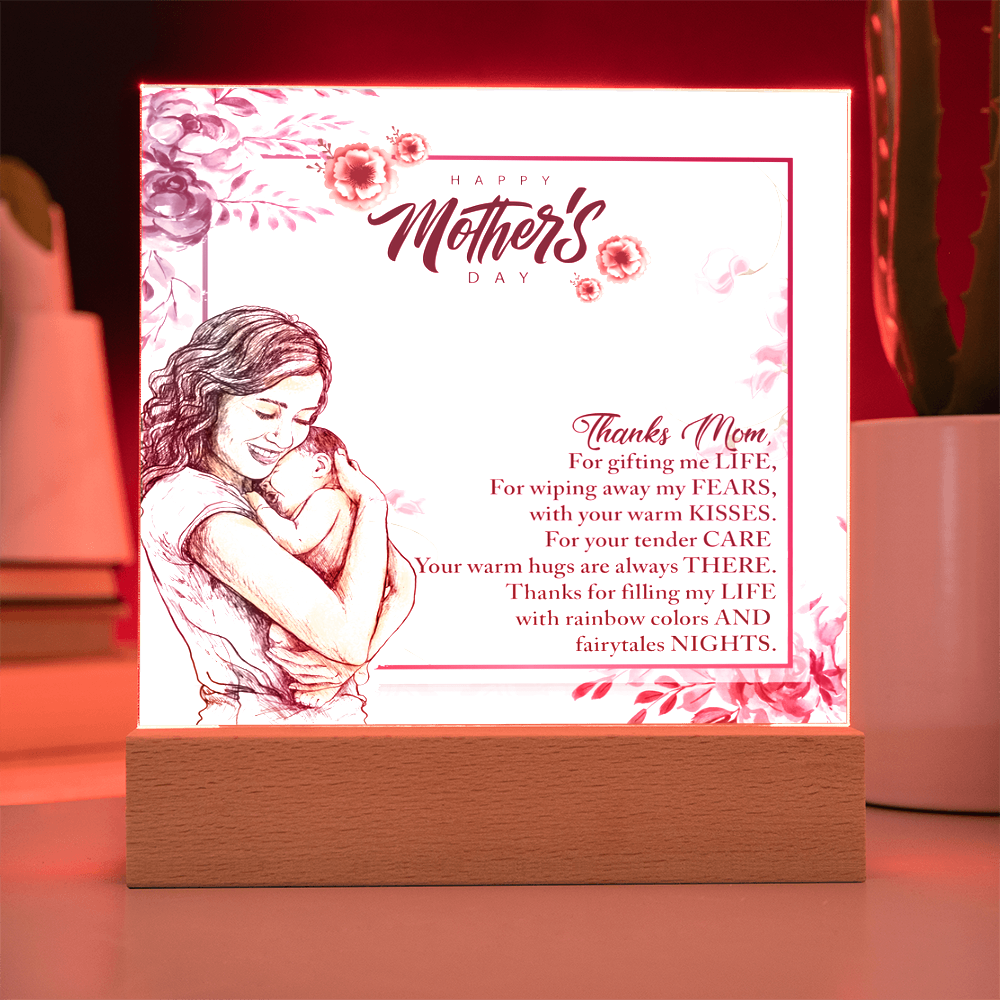 In Your Arms, I Found Home-Happy Mother's Day-Printed Square Acrylic Plaque