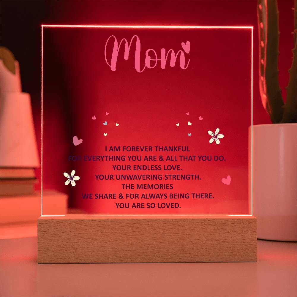 Keepsake Acrylic Bundle - MOM - I am forever thankful-Printed Square Acrylic Plaque