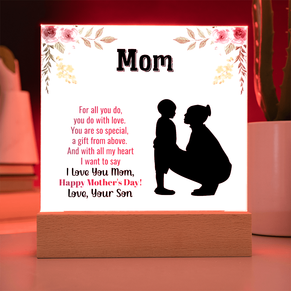 To the Heart That Raised Me-Printed Square Acrylic Plaque