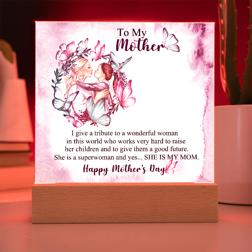 A Daughter's Tribute to Her First Hero-Printed Square Acrylic Plaque