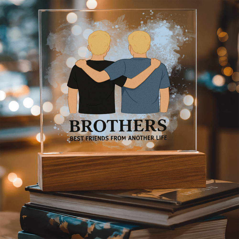 Brothers for Life – A Bond Beyond Blood-Printed Square Acrylic Plaque (no personalization)