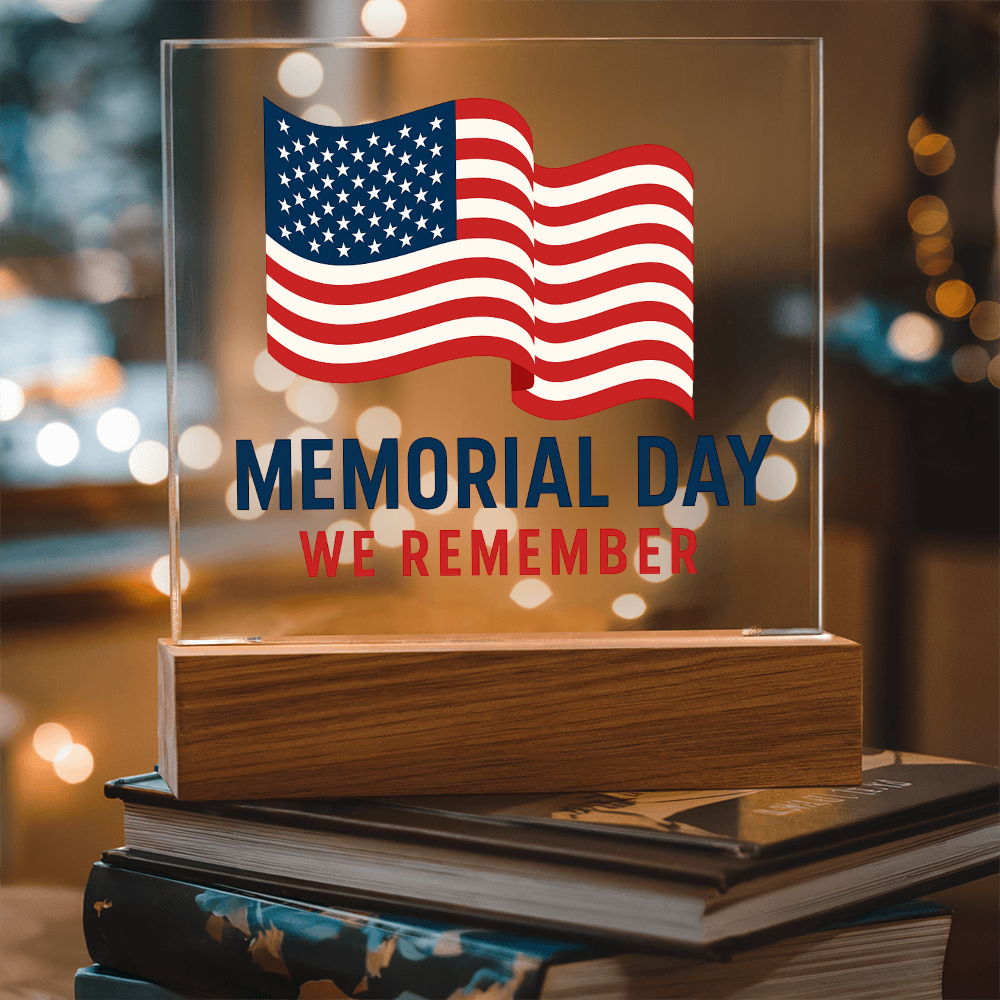 Forever Grateful: A Nation's Salute on Memorial Day-Printed Square Acrylic Plaque