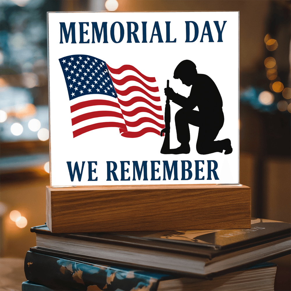 Honor and Remembrance: Memorial Day Tribute-Printed Square Acrylic Plaque