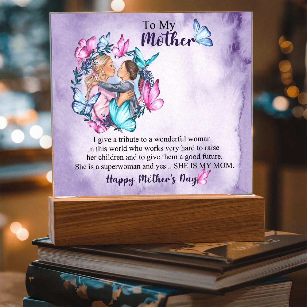 A Daughter's Tribute to Her First Hero-Printed Square Acrylic Plaque