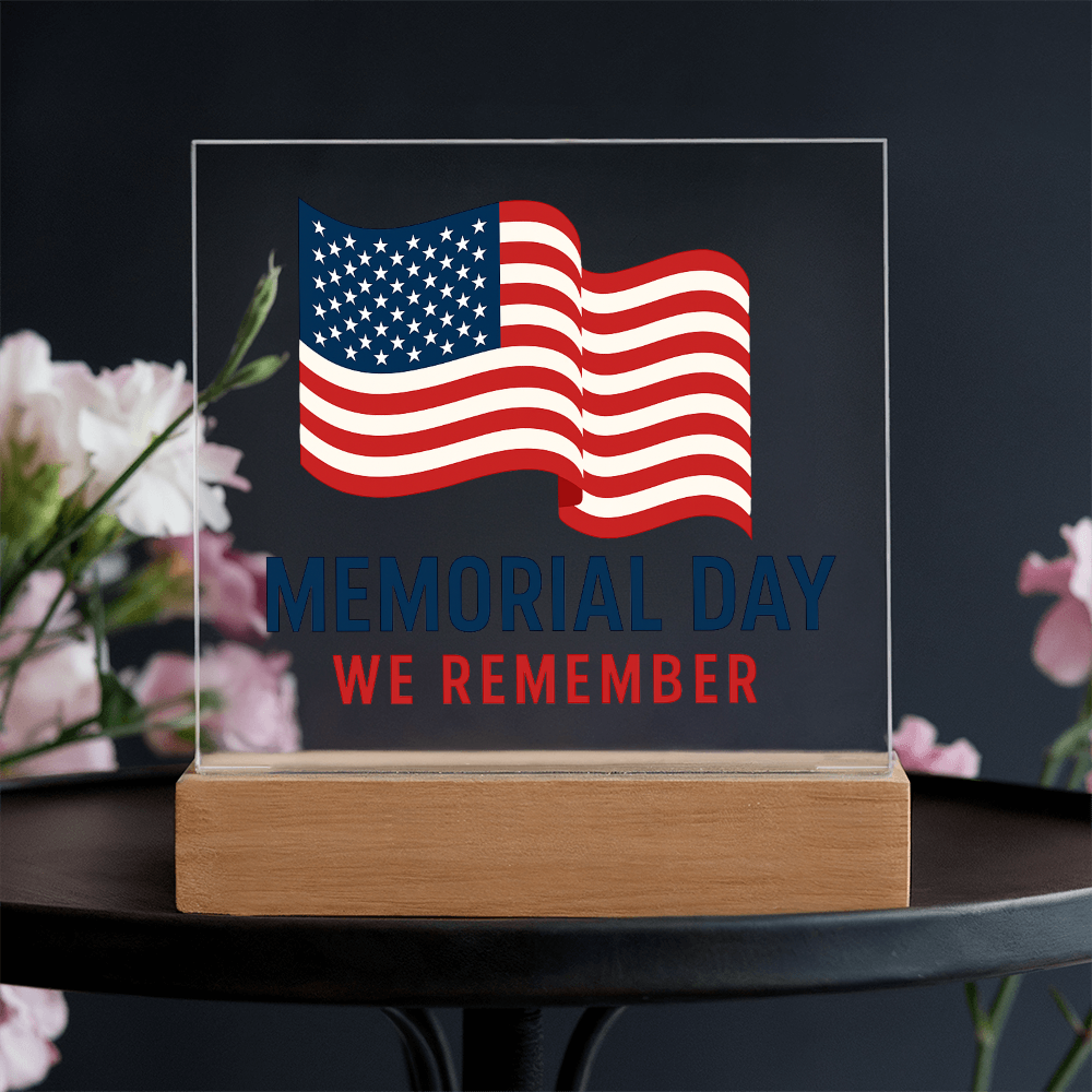 Forever Grateful: A Nation's Salute on Memorial Day-Printed Square Acrylic Plaque