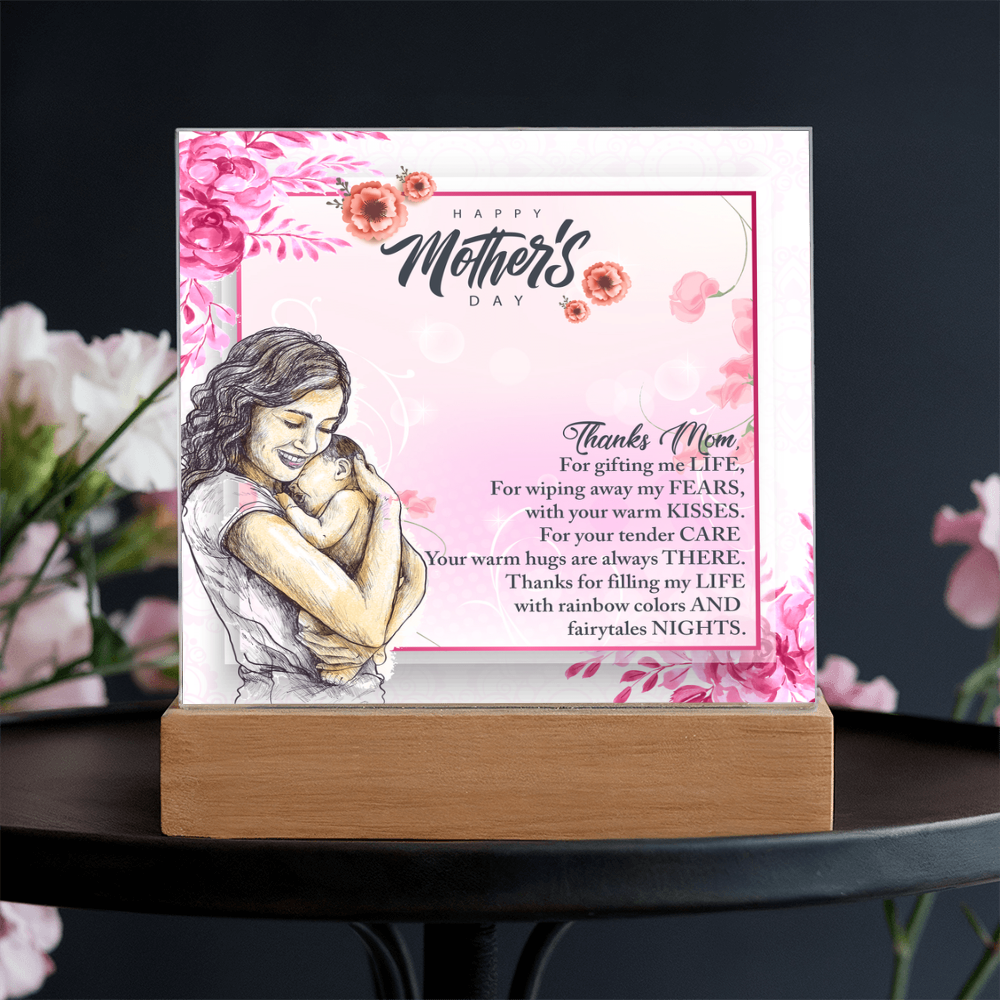 In Your Arms, I Found Home-Happy Mother's Day-Printed Square Acrylic Plaque